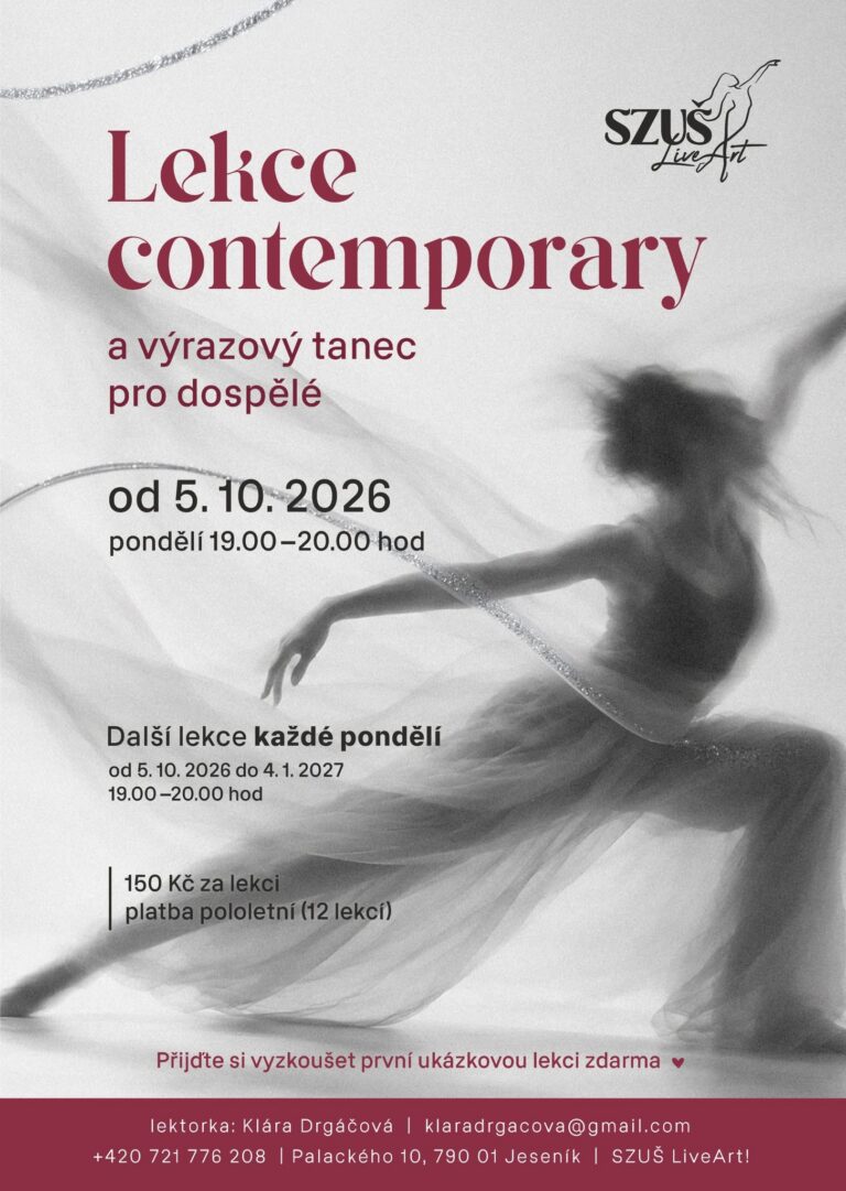 Lekce contemporary a výrazový tanec pro dospělé